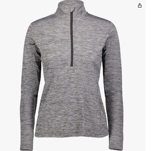 Ladies XL Gray Russell Athletic Lightweight Performance 1/4 Zip Outerwear Top